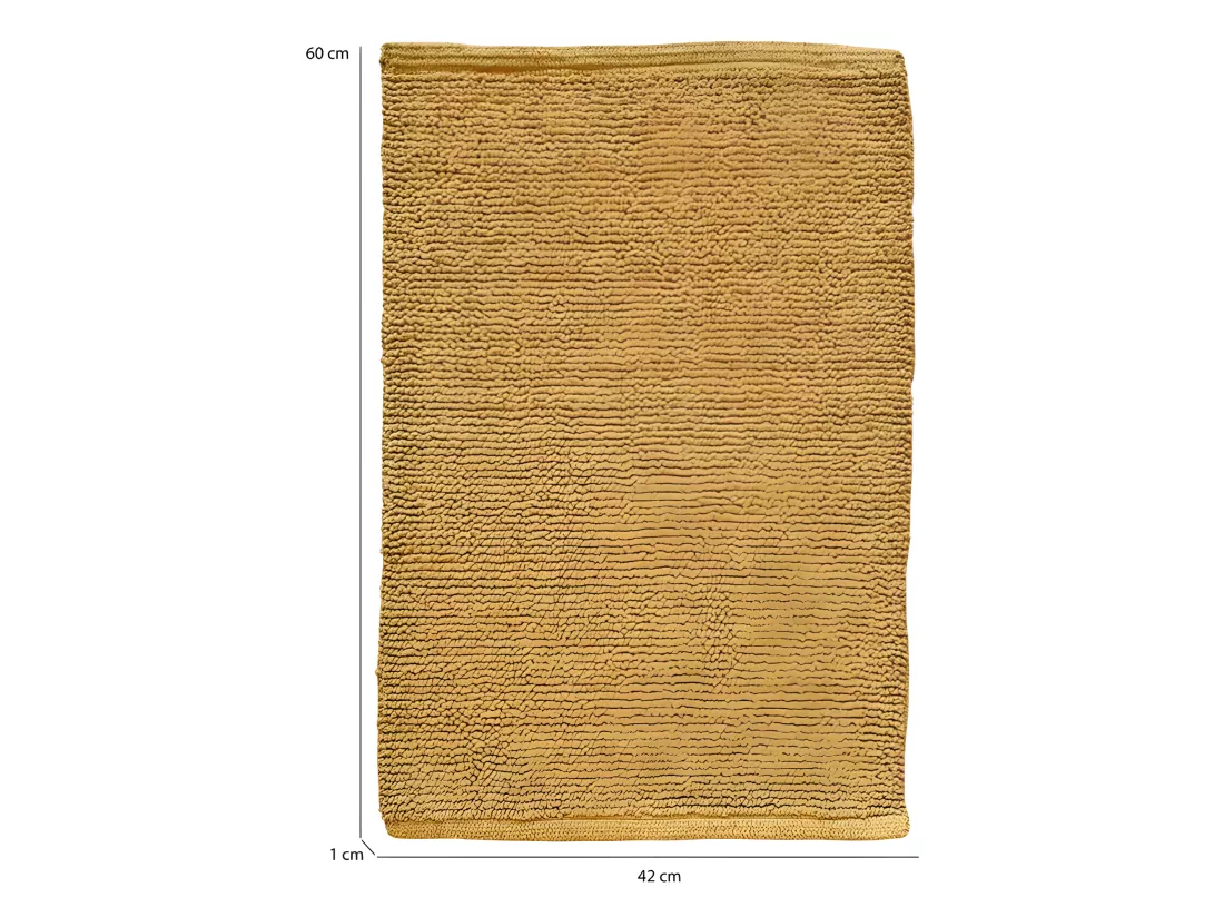 Lot de 2 tapis de salle de bain 40 x 60 cm en coton moutarde - PEPPO
