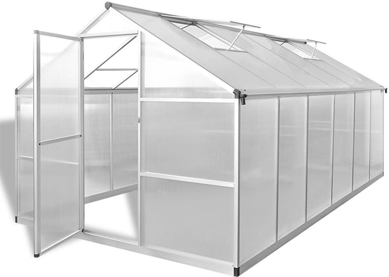 Tuinkas - Aluminium - Dubbelwandige Polycarbonaat - 9,025 m²