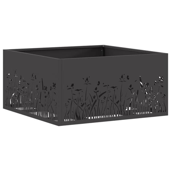 vidaXL Ildsted Firkant svart 60x60x30 cm stål