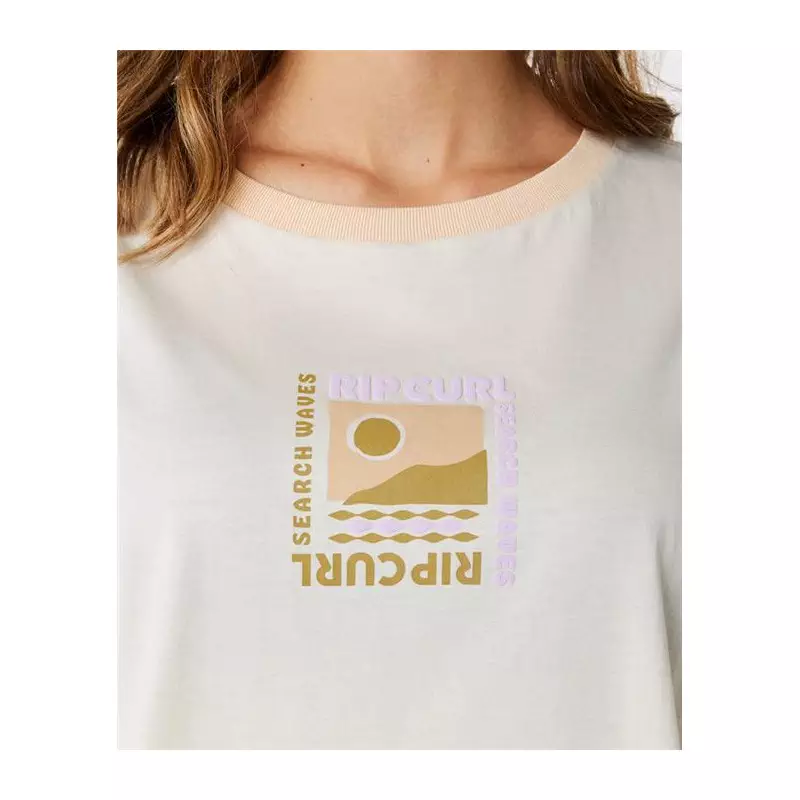 Teeshirt femme RIPCURL Color Block Crop Tee Off White S