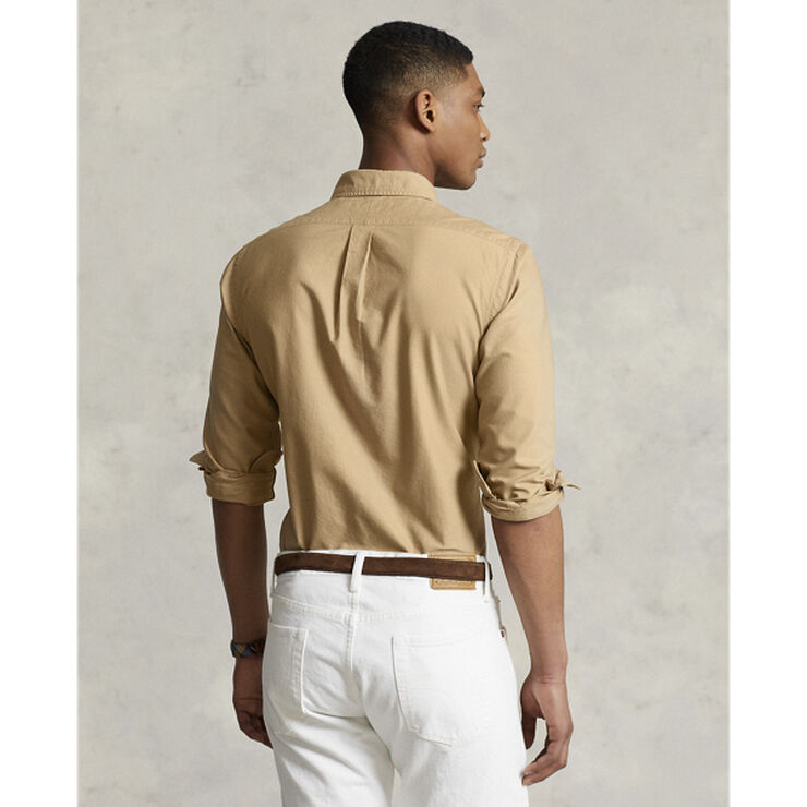 Polo Ralph Lauren Slim Fit Garment-Dyed Oxford Shirt Surrey tan