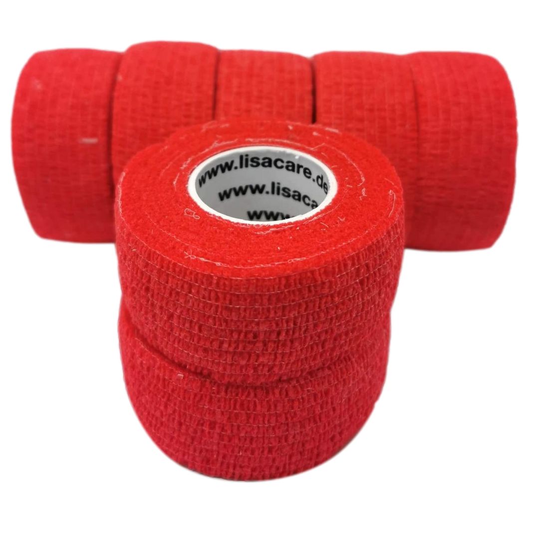 LisaCare latexfreie, kohäsive Fingerpflaster 2,5cm - Rot