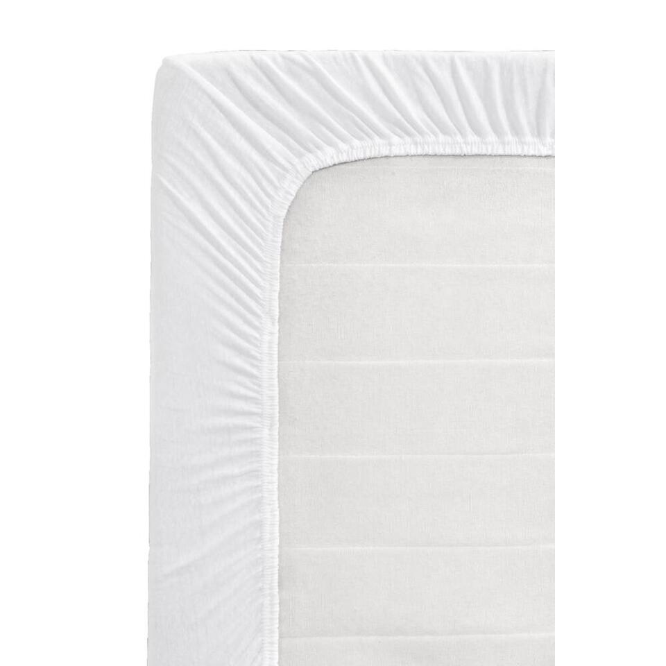 Topper hoeslaken - jersey - wit - 90x200 cm