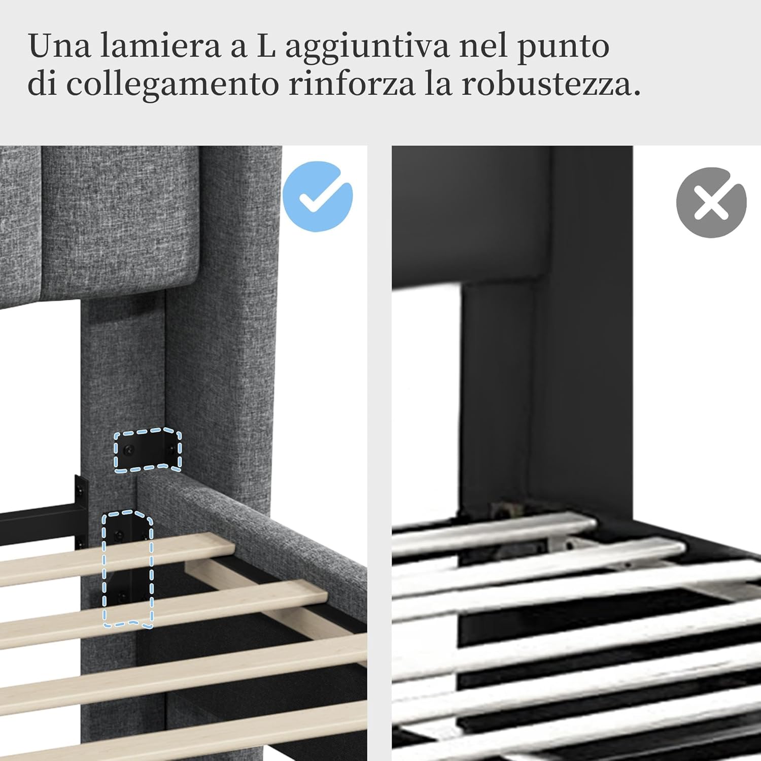 Yaheetech Polsterbett 140 x 200 cm Bettrahmen Stabiles Doppelbett Familienbett Gepolstertes Bettgestell Bett mit Stauraum für Schlafzimmer Gästezimmer, Hellgrau