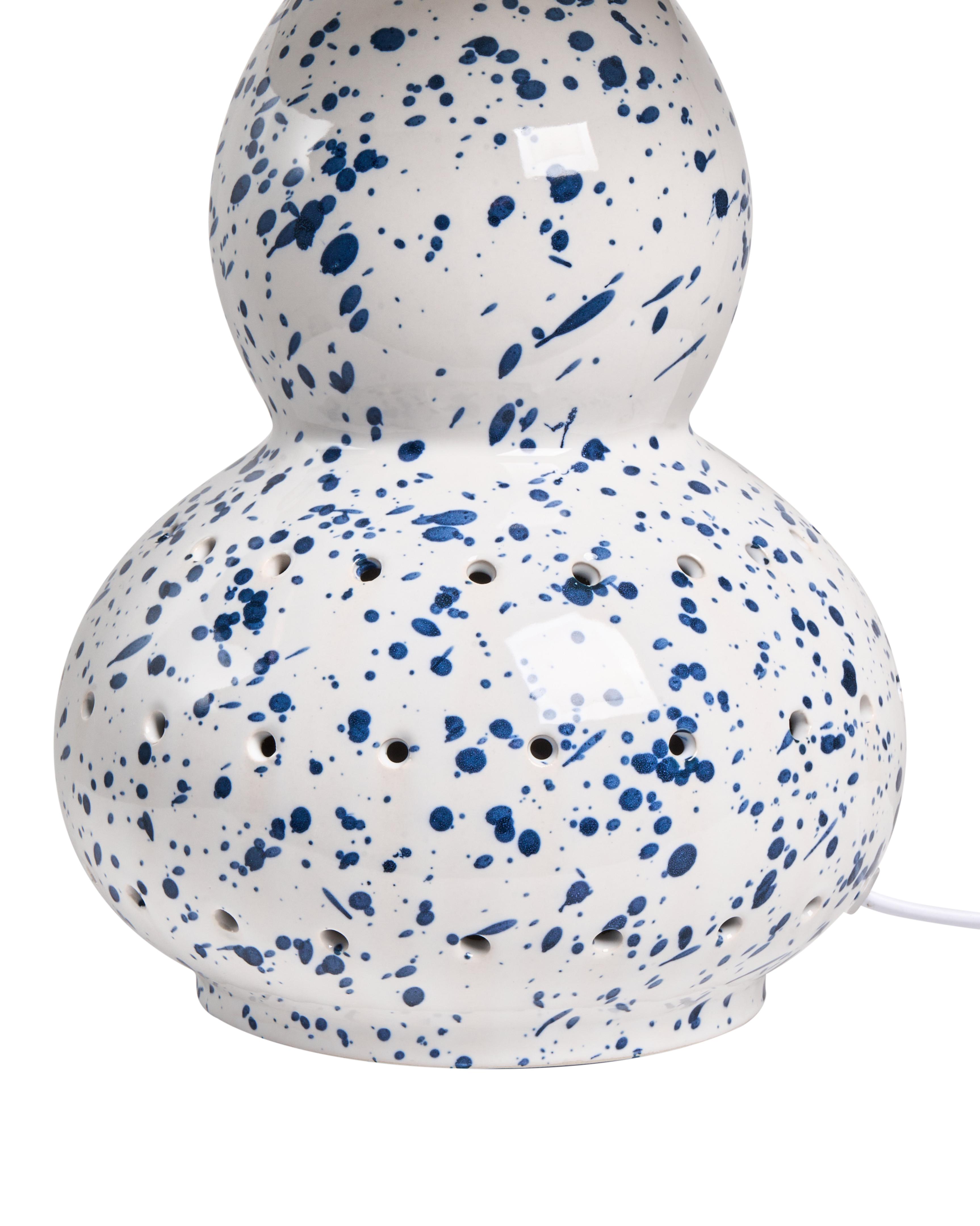 Tafellamp MACAL Keramiek Wit/blauw