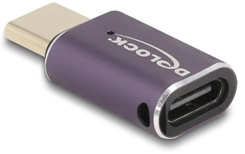 USB-Adapter 40 Gbps Portschoner USB-C Stecker - USB-C BuchseDelock USB Adapter 40 Gbps USB Type-C PD 3.1 240 W Stecker zu Buchse Portschoner 8K 60 Hz Metall