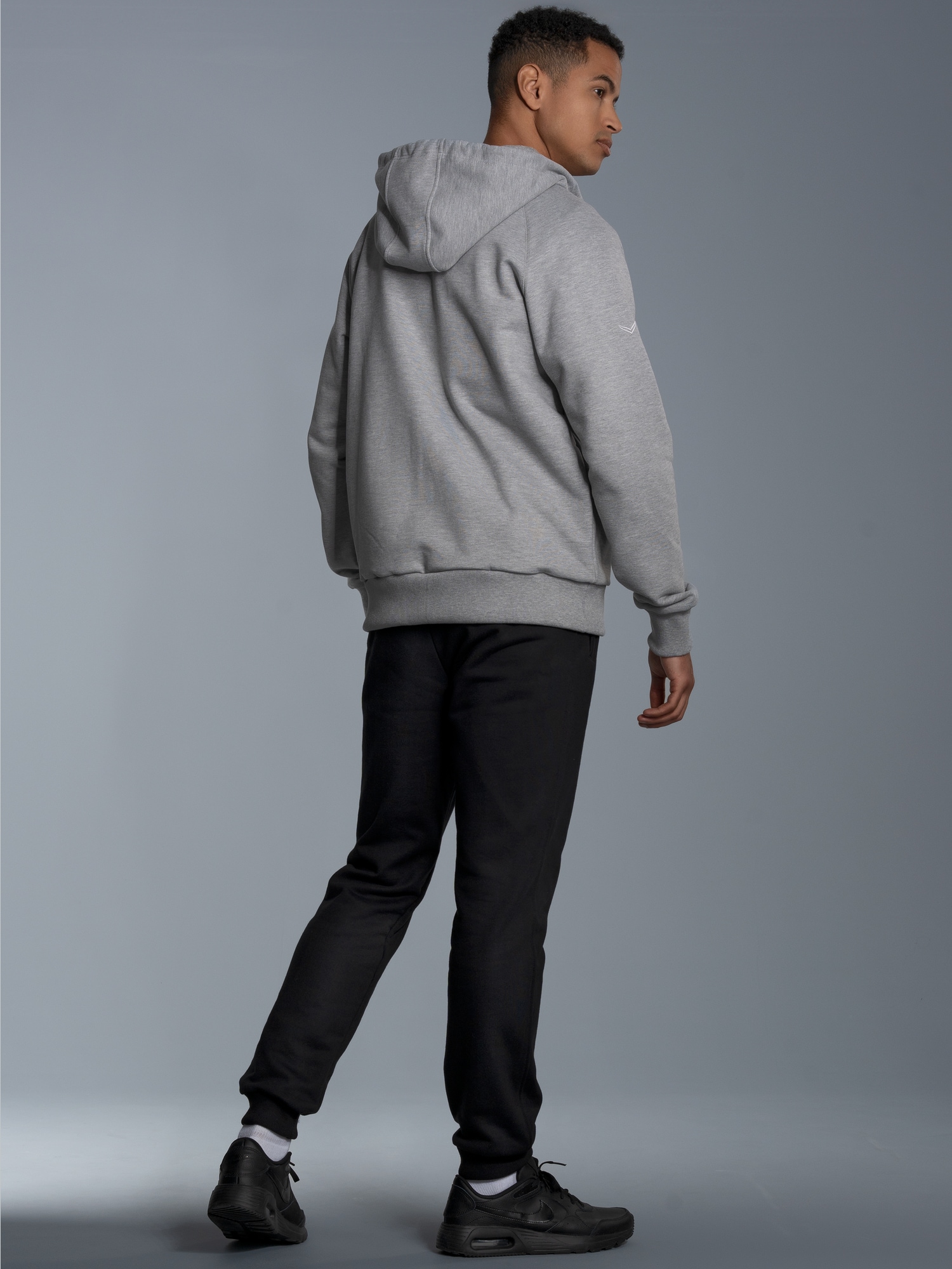 Jogginganzug mit Kapuze und ReißverschlussGrau-melange