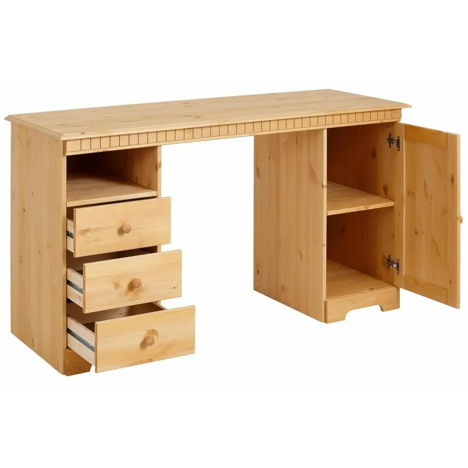 Lisa - Bureau met 3 laden 1-deurs grenen