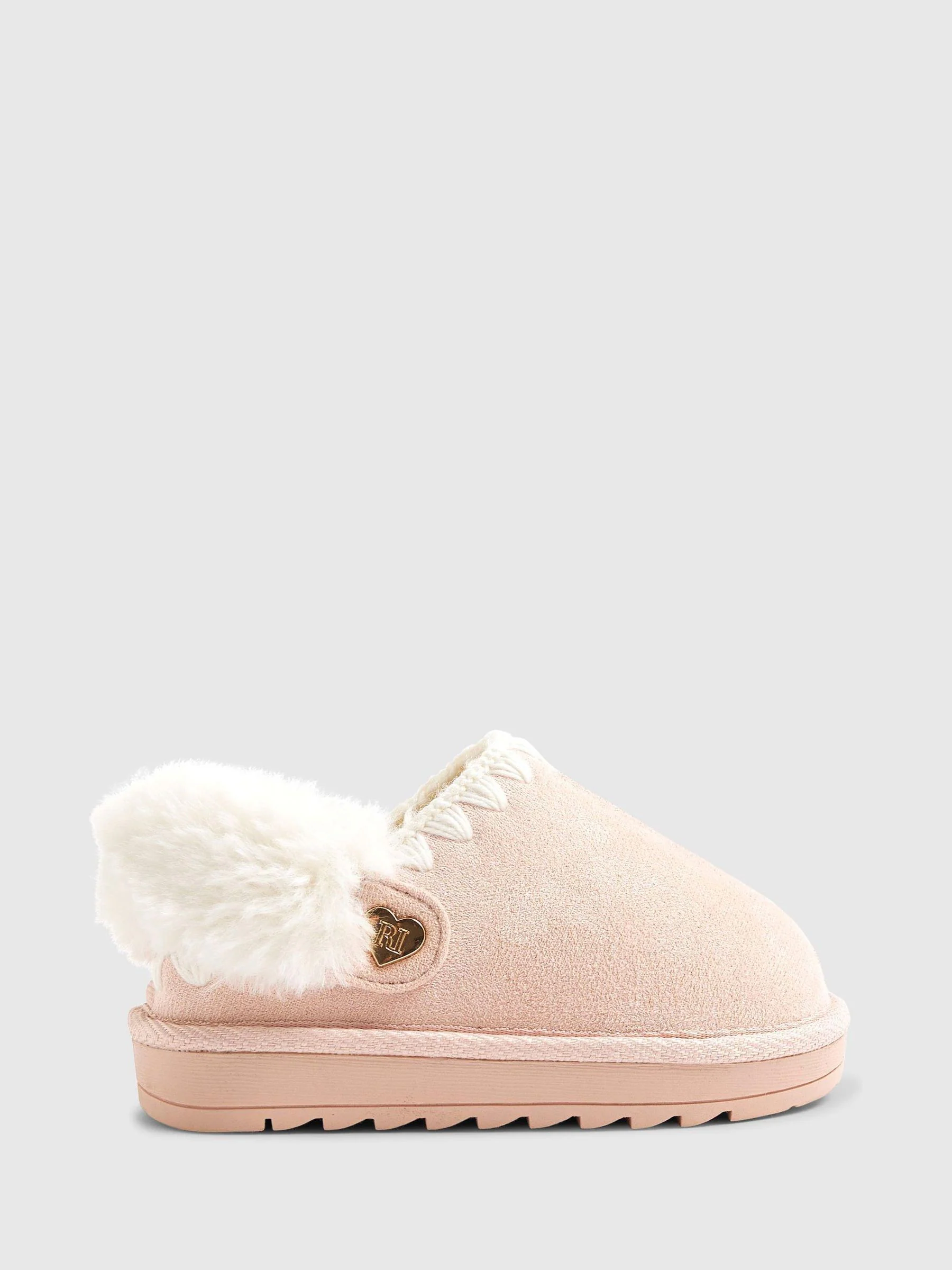 River Island Fur Strap Whipstch Slippers