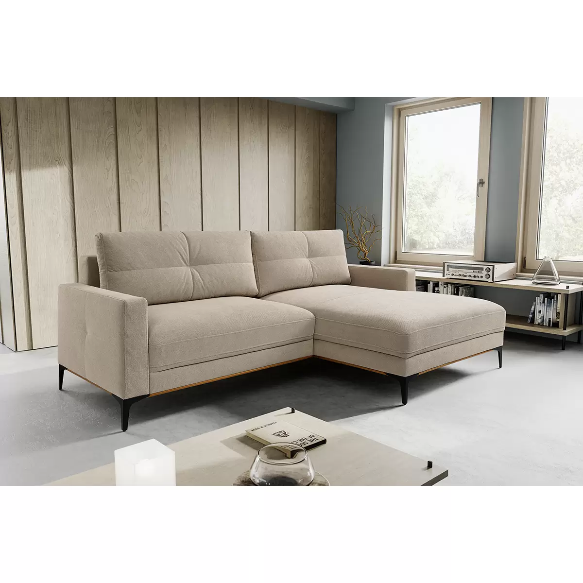 Ecksofa Bergamo 121 x 210 Beige