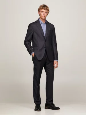 Blazer de lã italiana com abotoamento simples