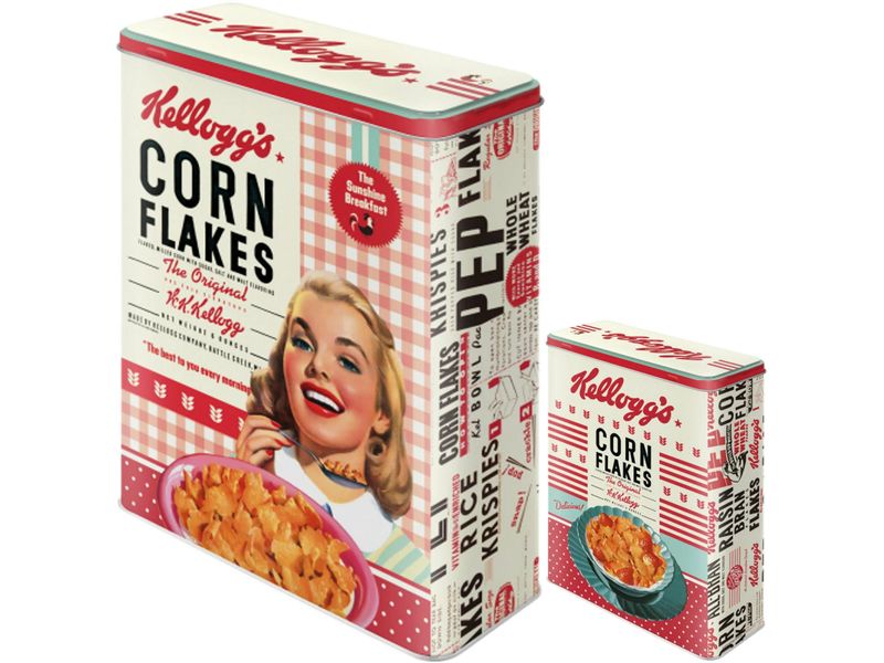 Nostalgic Art Vorratsdose Kellogg's Corn Flakes 4 l, Mehrfa Lebensmittelbehälter aus Stahl mit Retro-Motiv