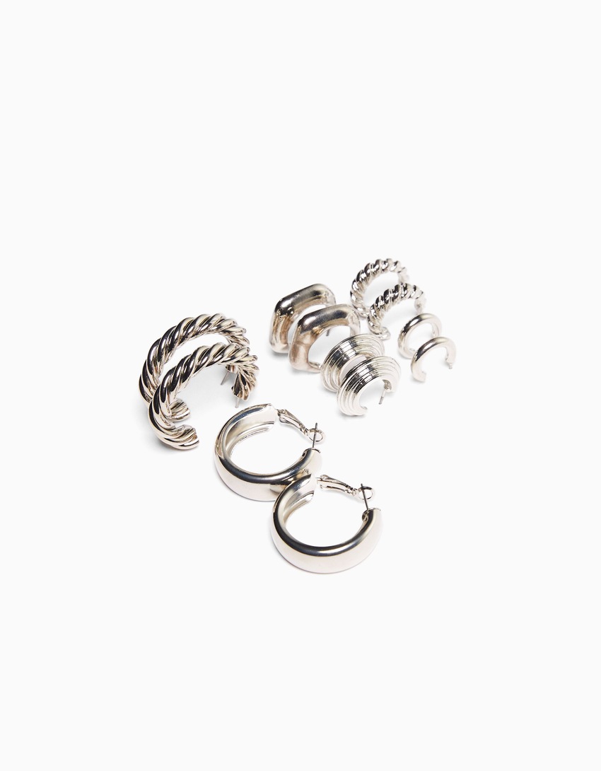 Conjunto de 6 pares de brincos de argola
