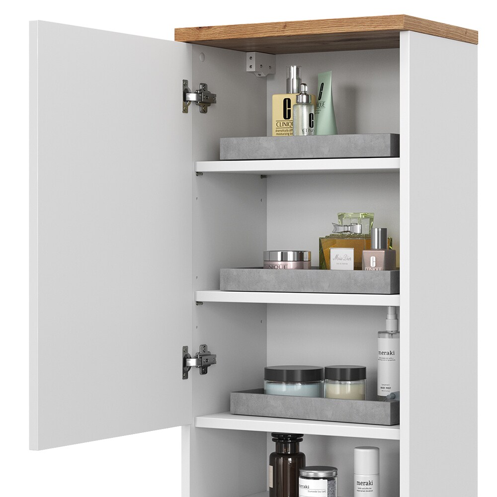 Vicco Hängeschrank Badschrank Badezimmermöbel Eden Weiß Artisan modern 40x60 cm Badezimmer Schrank Badmöbel hängend 1 Tür 4 Fächer Hochglanz