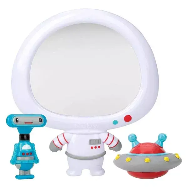Conjunto de brinquedos de banho Nuby Astronauta com espelho + 12m