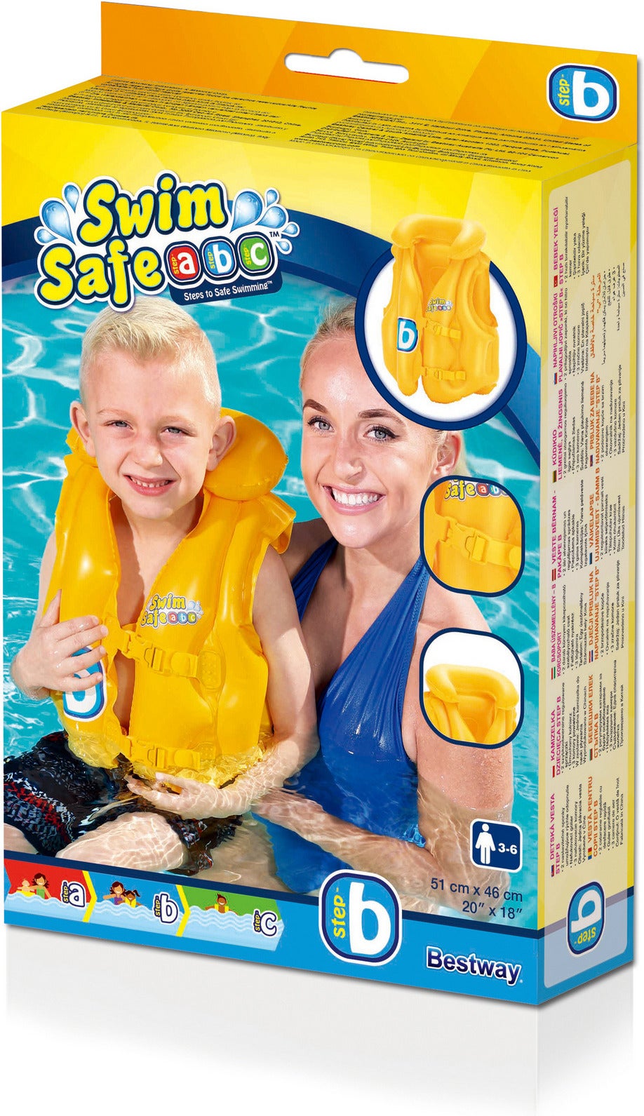 Bestway zwemvest Swim Safe step B geel 3-6 jaar