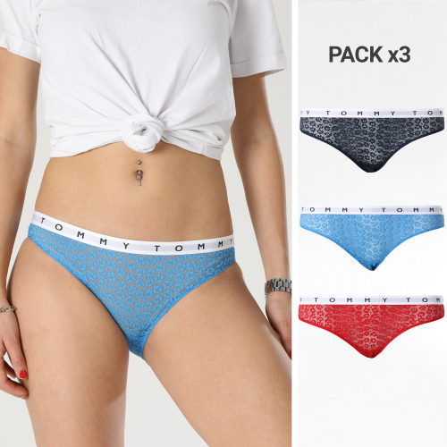 Lot De 3 Bikinis Femme 2522 Bleu Marine Rouge