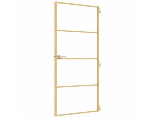 VIDAXL - Porte verre Porte intérieure mince doré 93x201,5 cm verre trempé alumini...