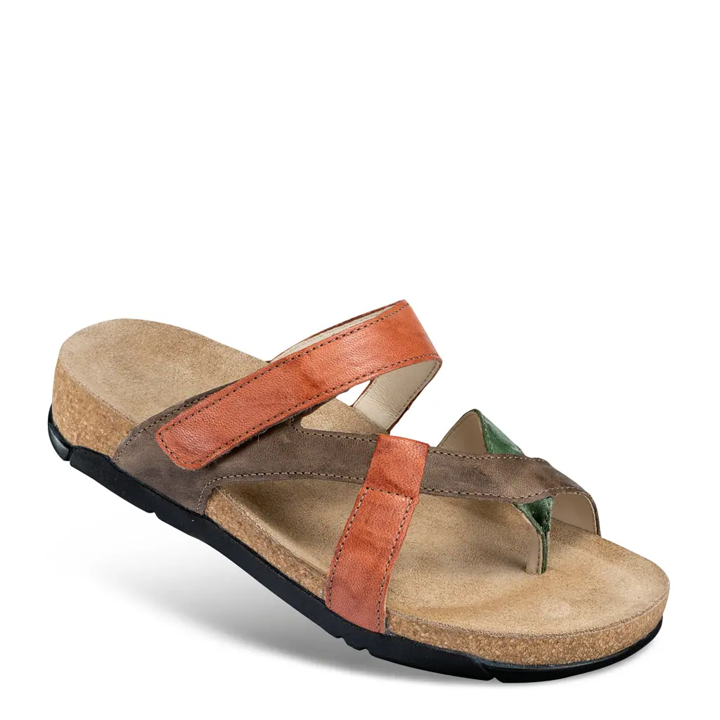 DAMEN - Zehenpantolette BEJA orange-braun