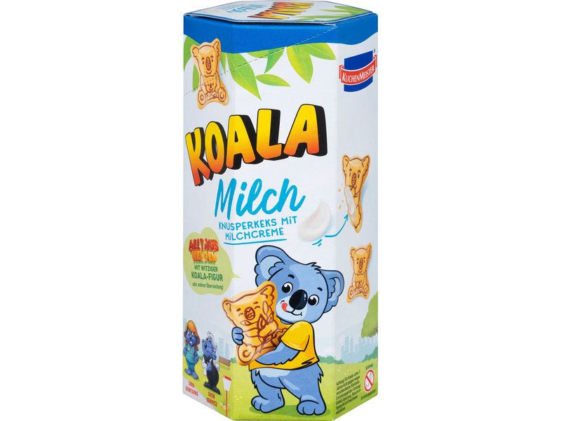 Kuchenmeister Koala Milch Kekse 3 x 75 g Hohlkeks in Koala Form mit Konturaufdruck, gefüllt mit weisser Milchcreme