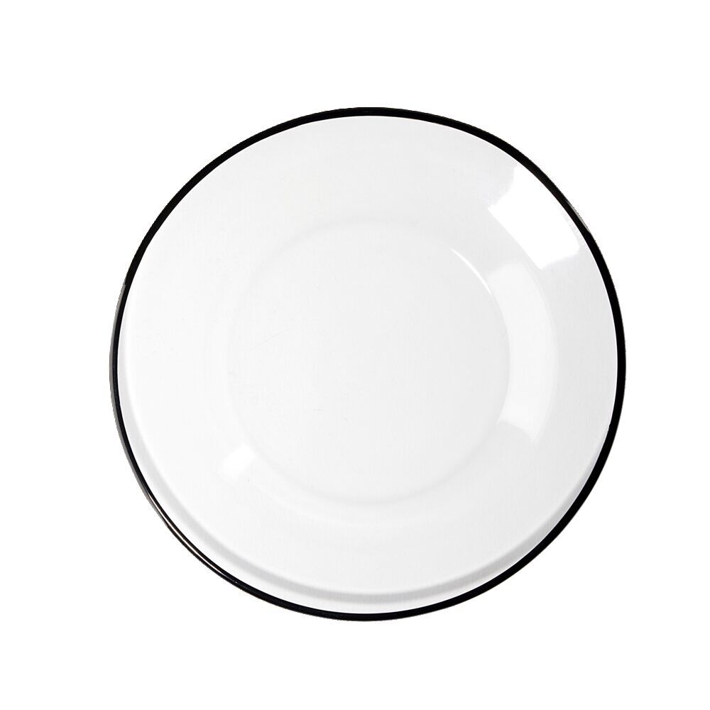 Assiette à dessert en verre transparent bord noir Ø20cm