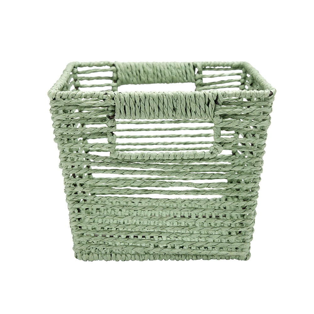 Panière en papier tressé et acier 30x20xH15cm (3 modèles)