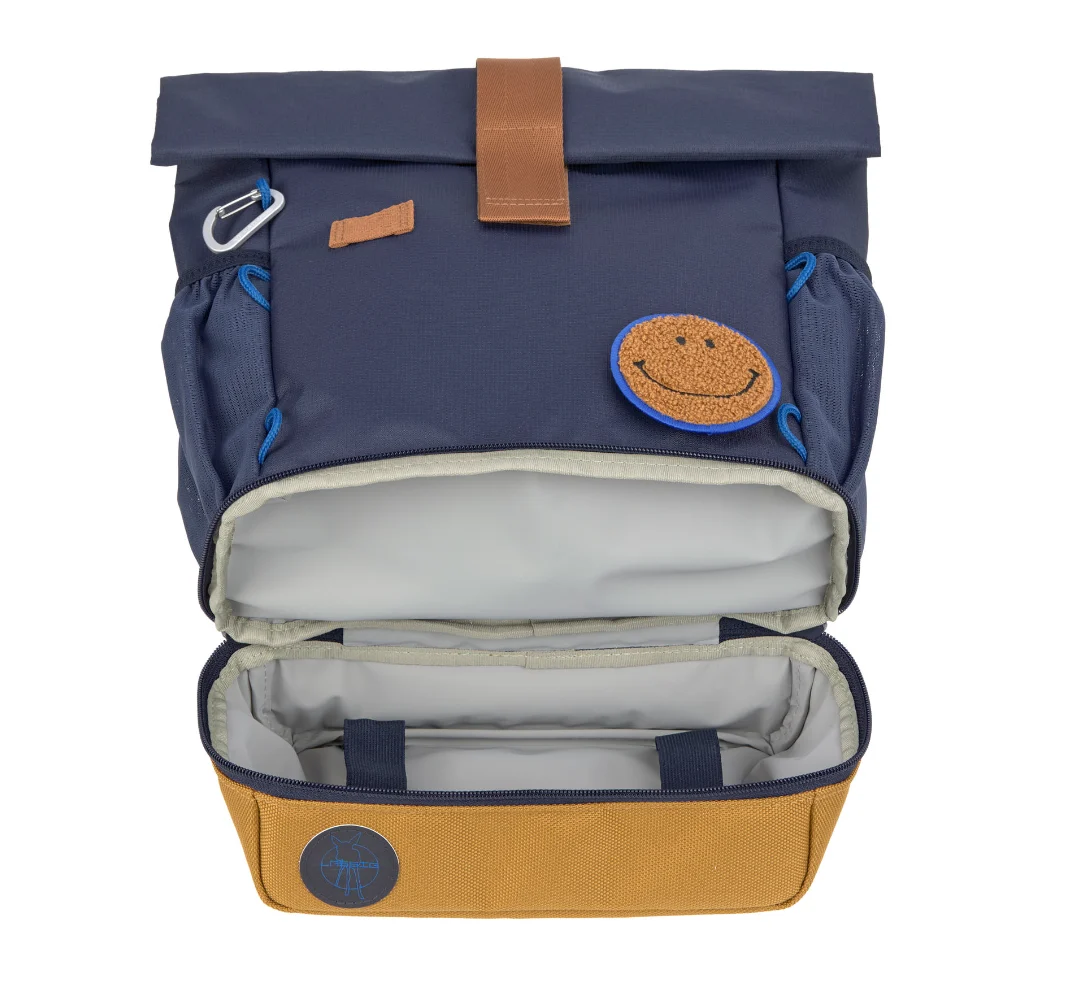 Lassig Lassig Mini Rolltop backpack Little gang Navy
