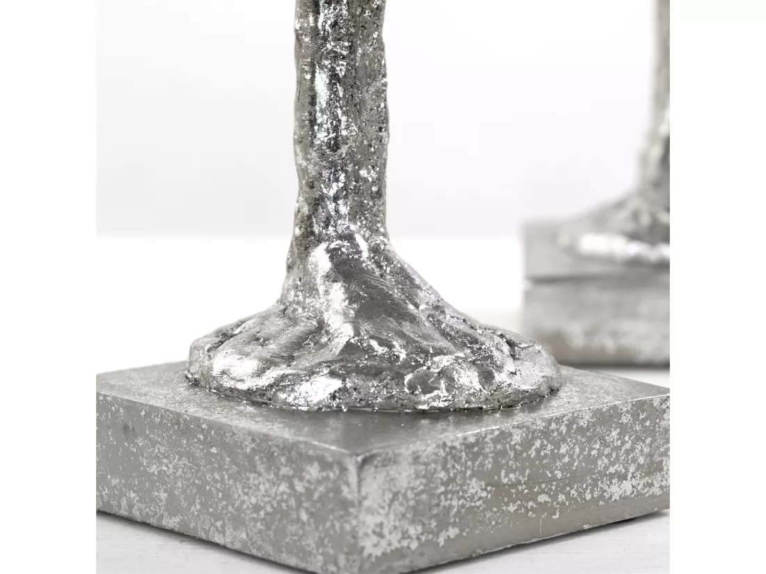 ENSEMBLE DE SCULPTURES Millénium 2 pièces Poly-artificiel argent
