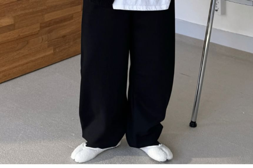 SeoulPop - Unisex fleecegevoerde losse joggingbroek met trekkoord in de taille