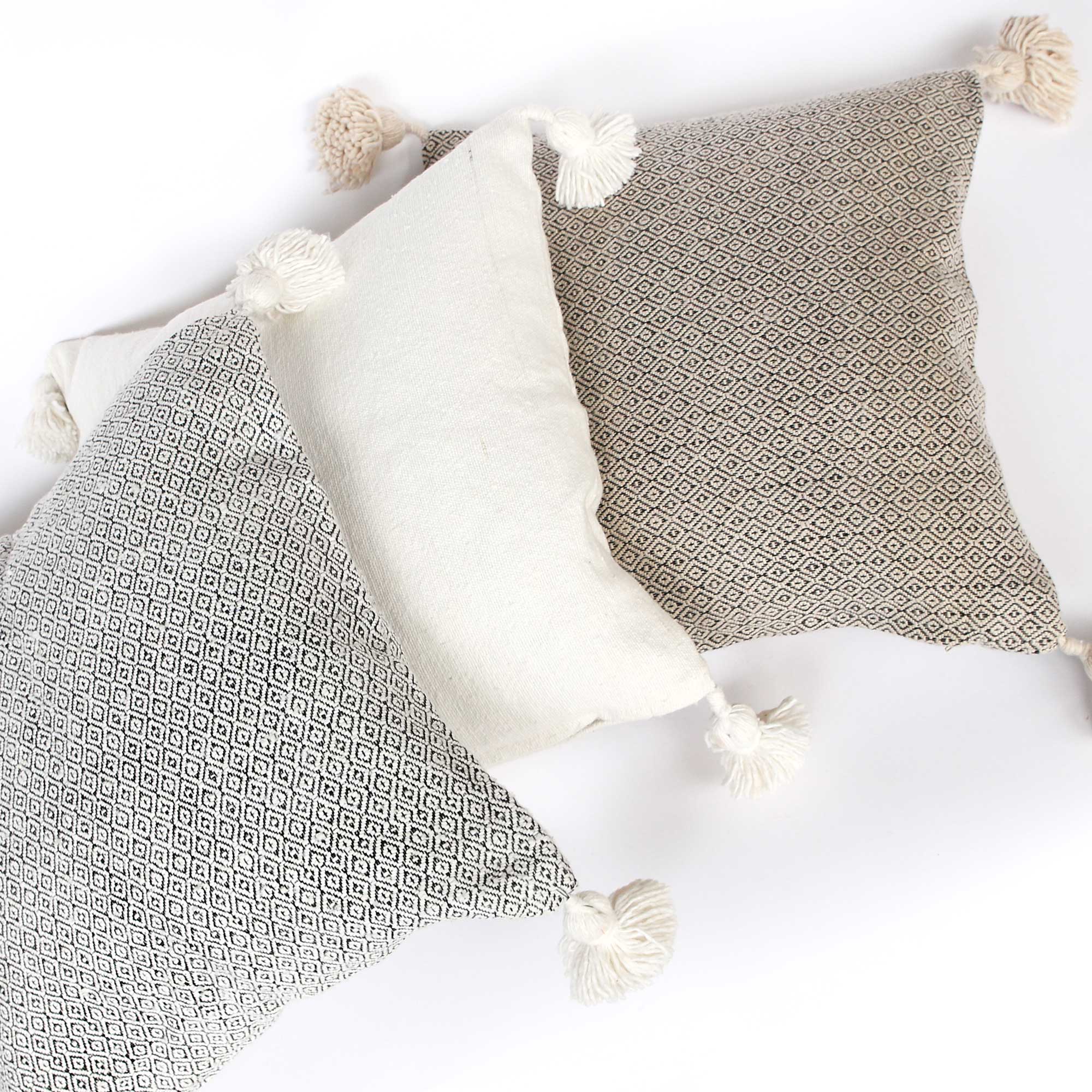Kissenbezug jacquard creme-schwarz, B 50 cm, H 50 cm von fischer's lagerhaus