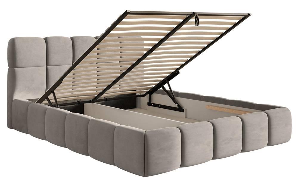 NADUVI Collection Bedframe Chloe velvet 140 x 200 met opbergruimte