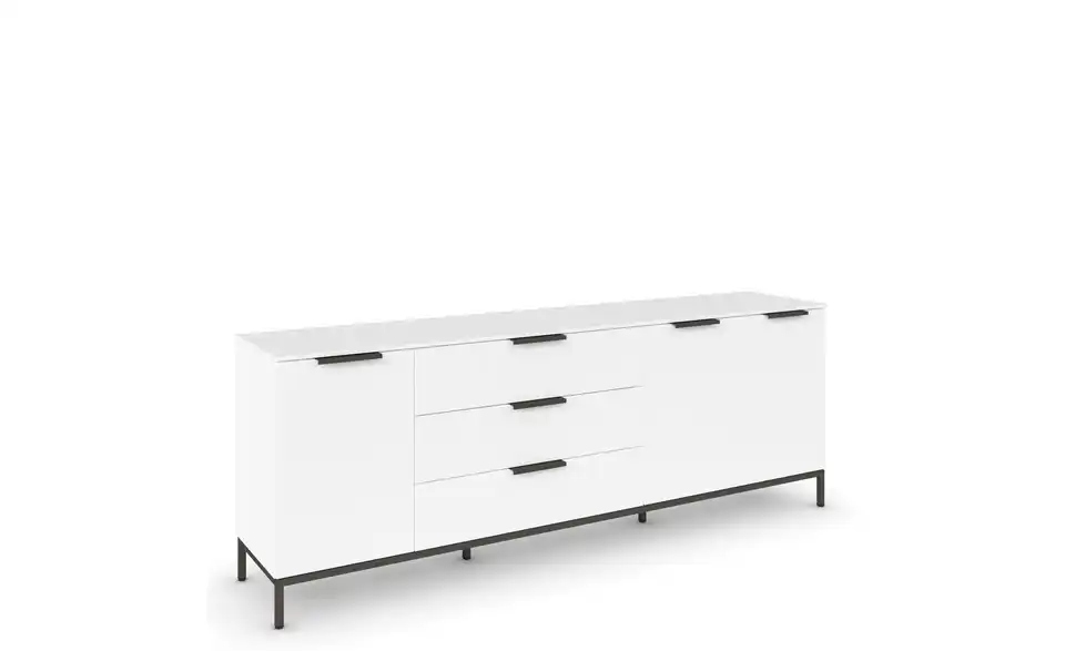 Sideboard Weiß Weiß Front: Dekor, Oberboden: Dekor Graphit