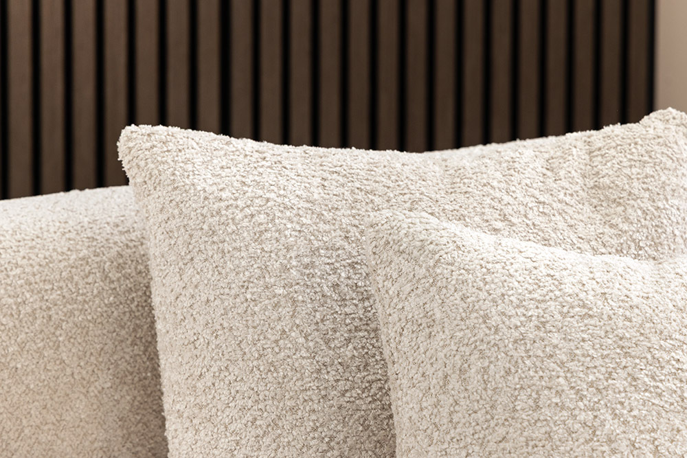 Extravagantes Sofa ELEMENTAL 180cm champagner beige Feinstrick Bouclé 2-Sitzer