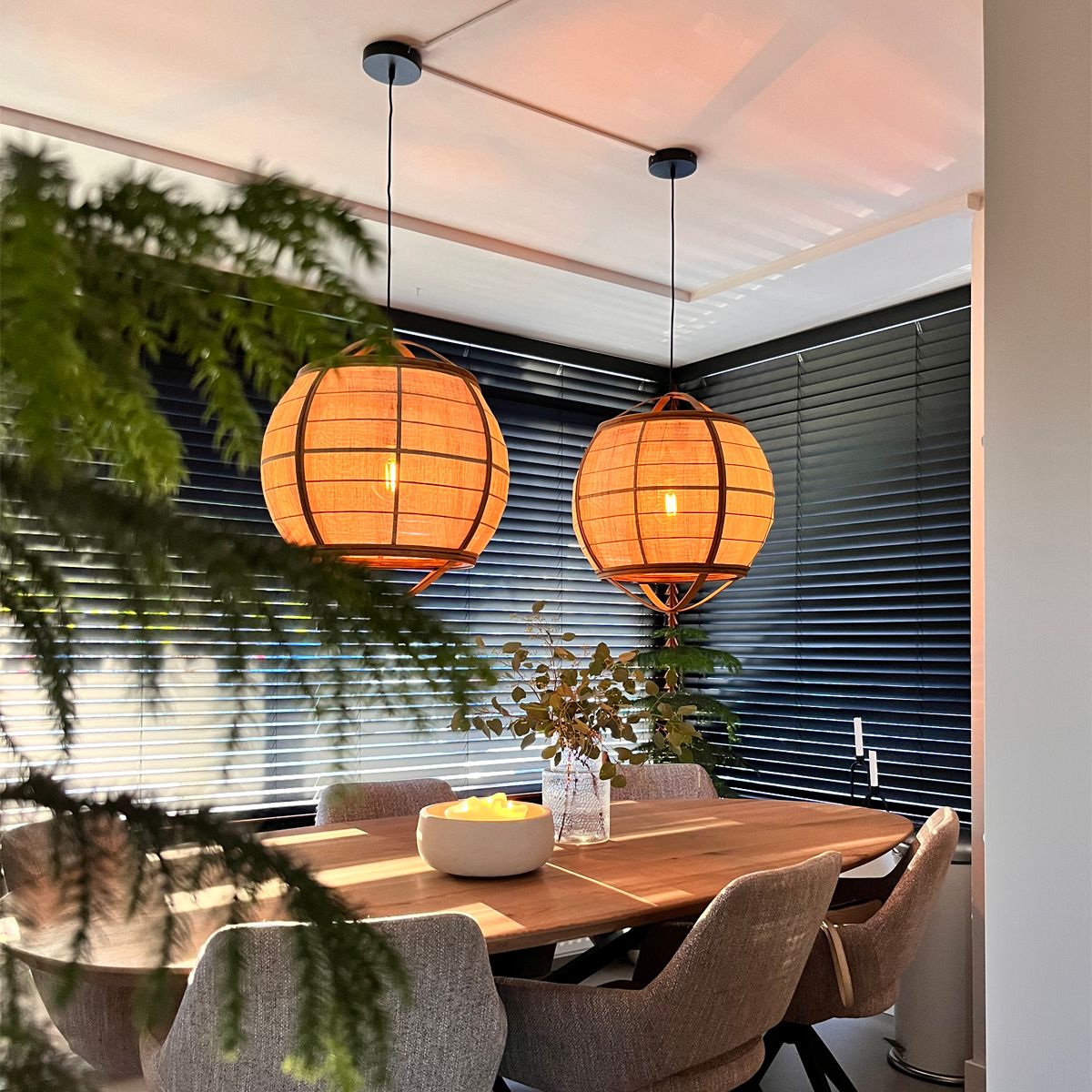 Smart hanglamp bruin 50cm incl. Wifi G95 - Pascal