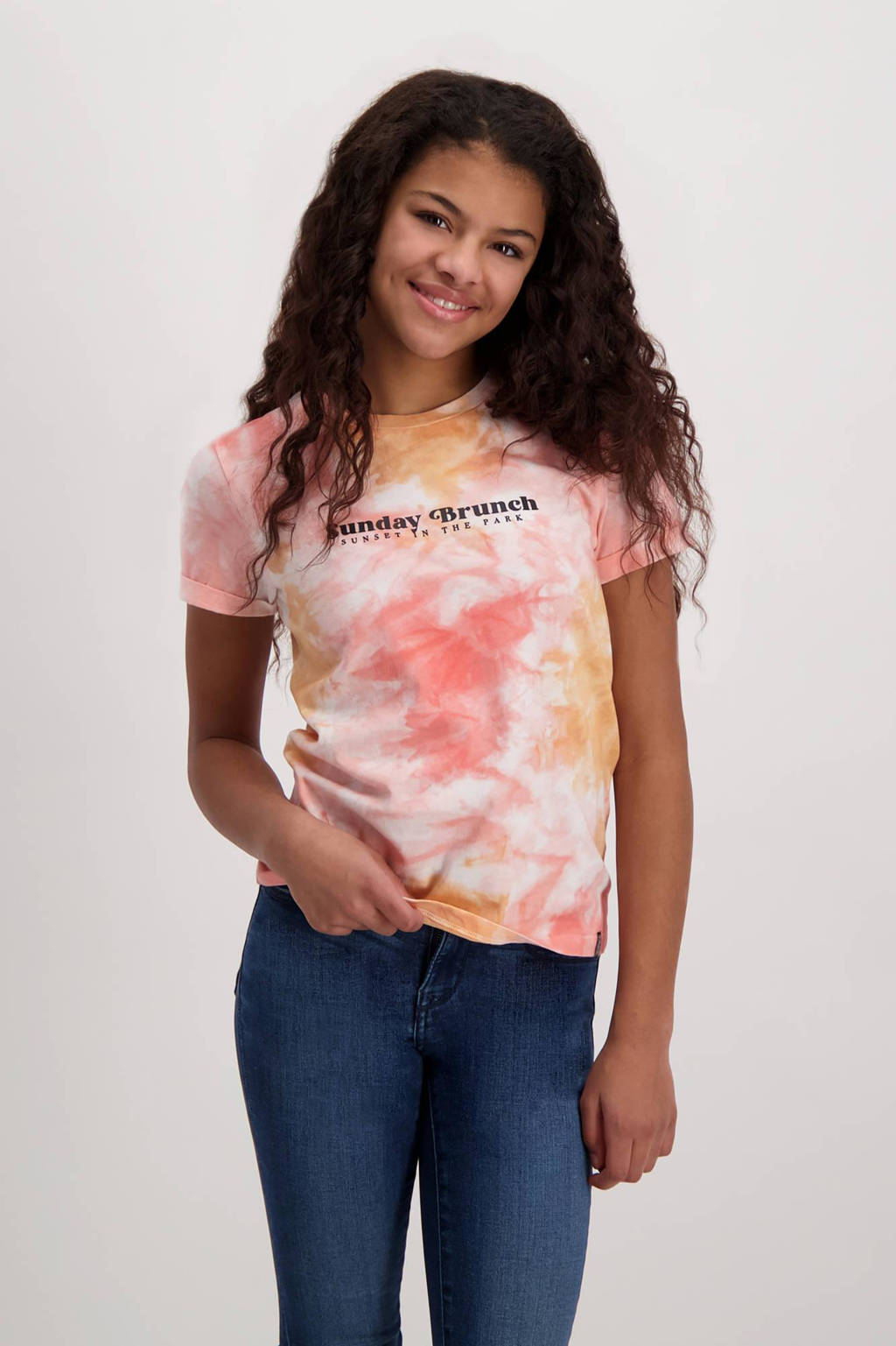 Cars tie-dye T-shirt PRANOU oranje