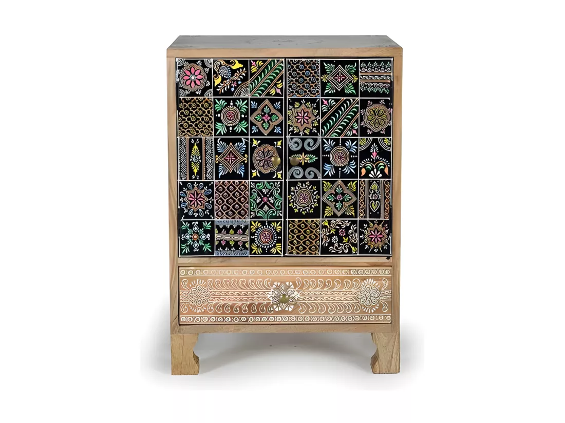 TABLE DE NUIT - PIED DE LIT BANQUETTE Multicolor.Giner y Colomer.60x30x43
