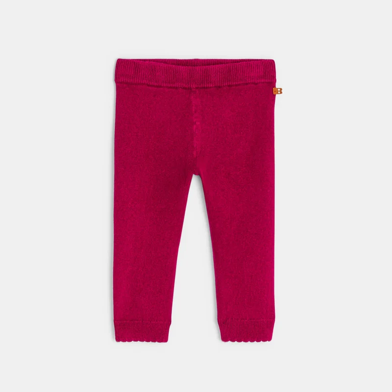 Legging tricot chiné rose bébé fille Rose
