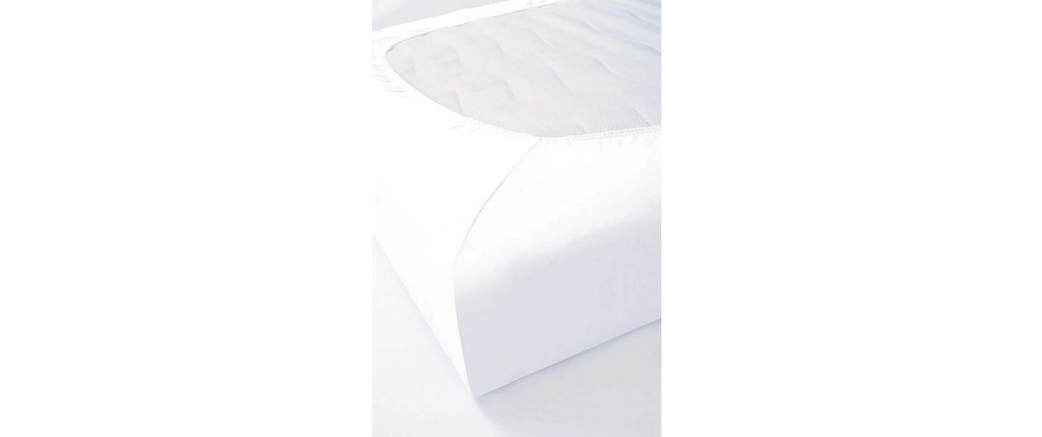Fixmolton Frottee Topper, 120 x 200 cm, WeissBettbezug aus 100% Baumwolle