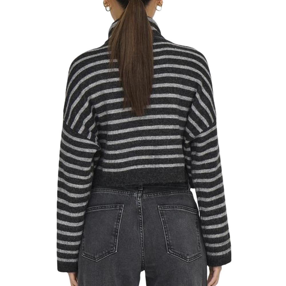 Only Pull Col roulé Noir/Gris Femme Only Talio