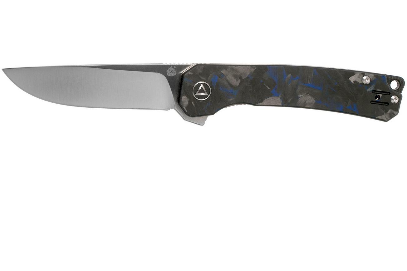 QSP Knife Osprey QS139-G1 Blue Shredded Carbonfiber, Satin, zakmes