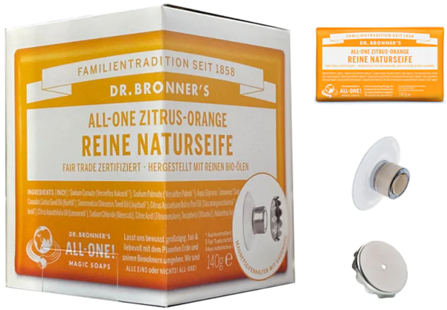 Dr. Bronner's  Set Seifenhalter mit Stückseife
