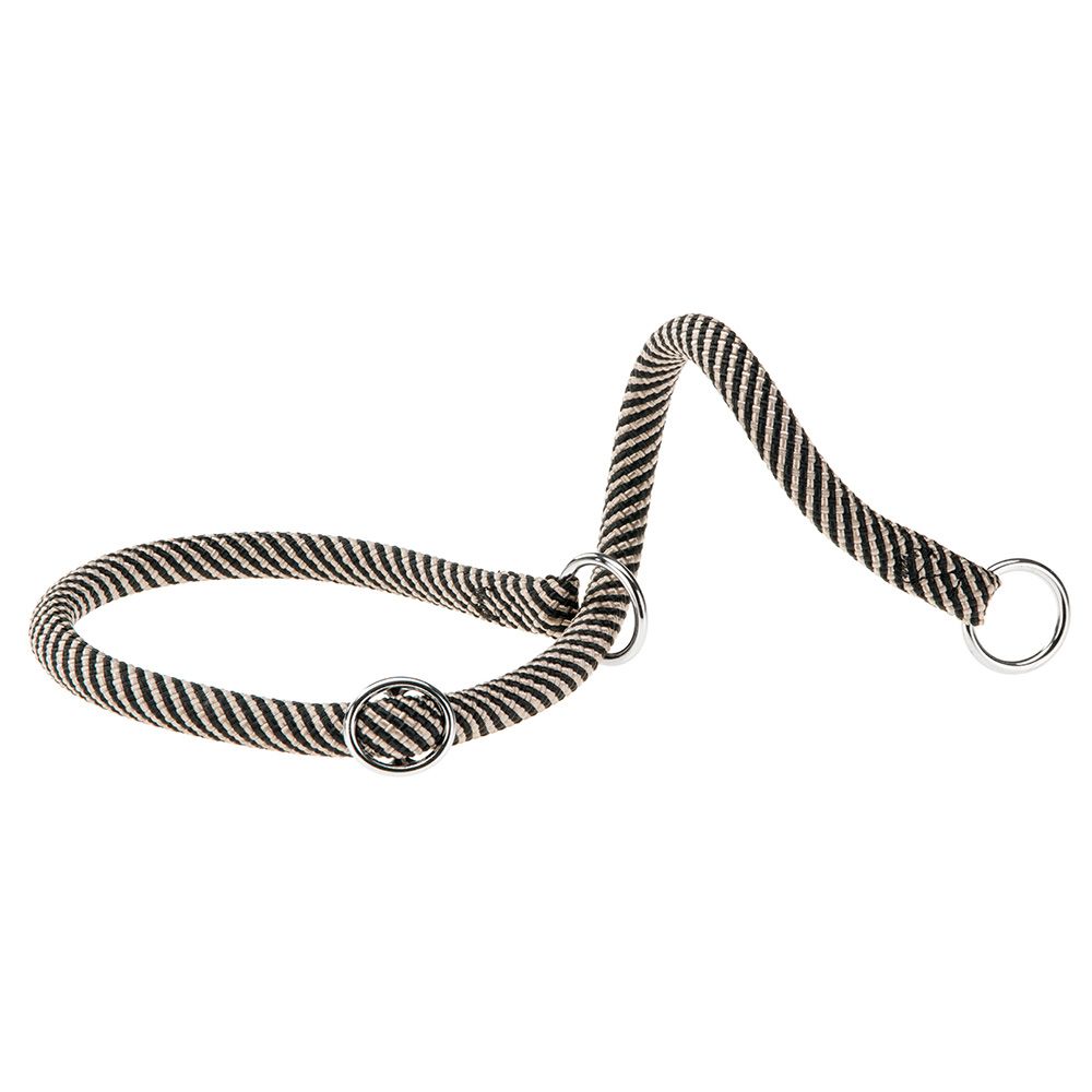 Collier semi-étranglé pour chiens sport extreme cs13/60, longe en nylon robuste, ajustable, marron-noir
