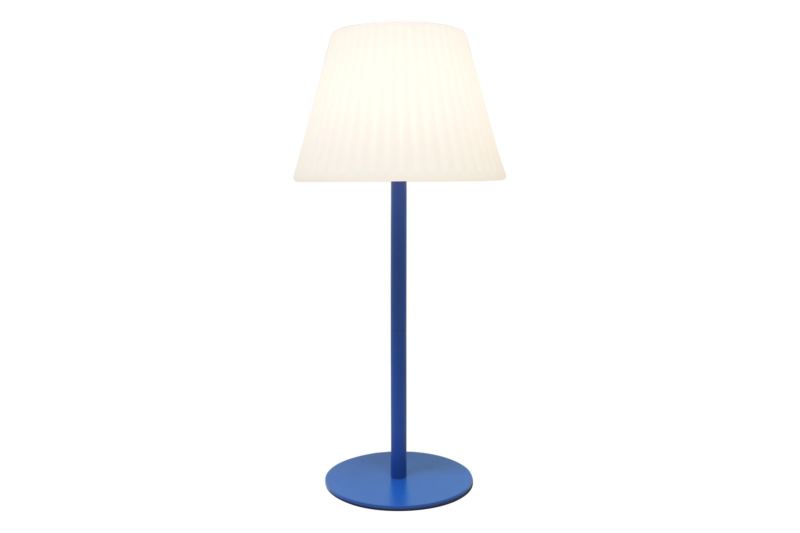 Solan solcelle lampe Blå 2W LED lys, 3trinn lysstyrke 1800mAh Lithium batteri, medfølger USB C ladekabel i tillegg til solar opplading, IP44 tåler og stå utendørs