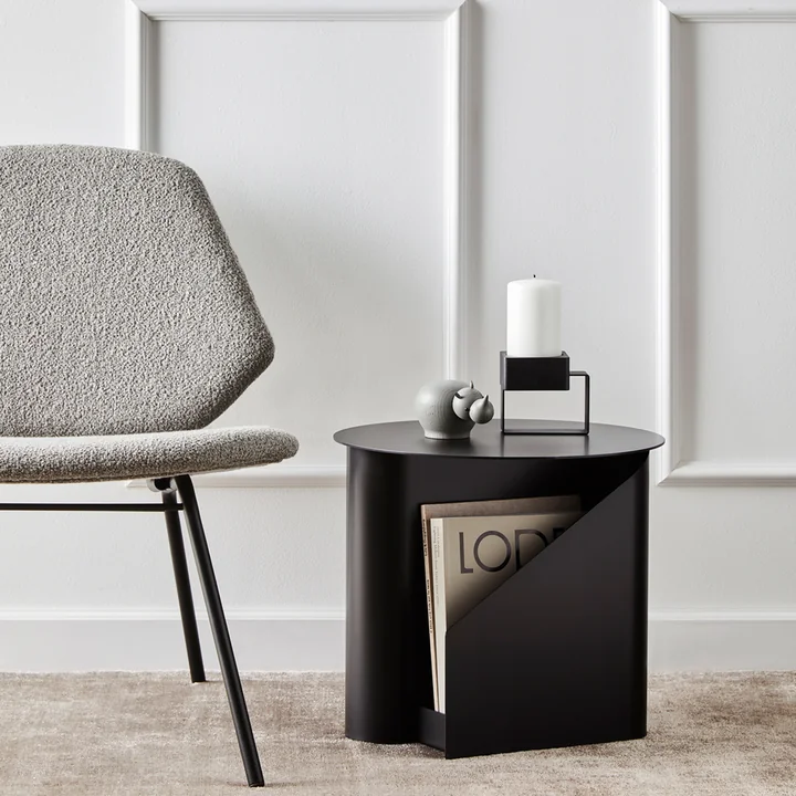 Woud - Sentrum Beistelltisch, Ø 40 x H 36 cm, warm grey