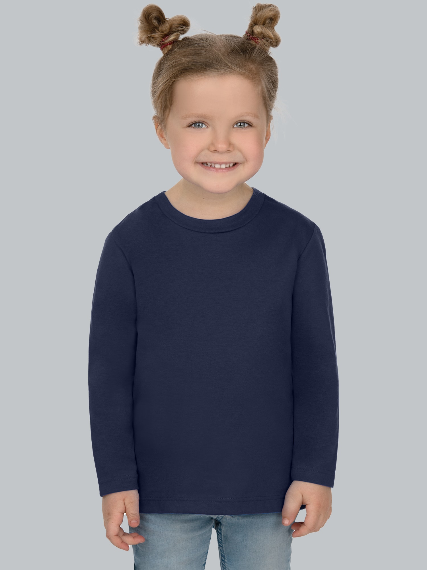 Langarmshirt aus 100% Baumwolle Navy