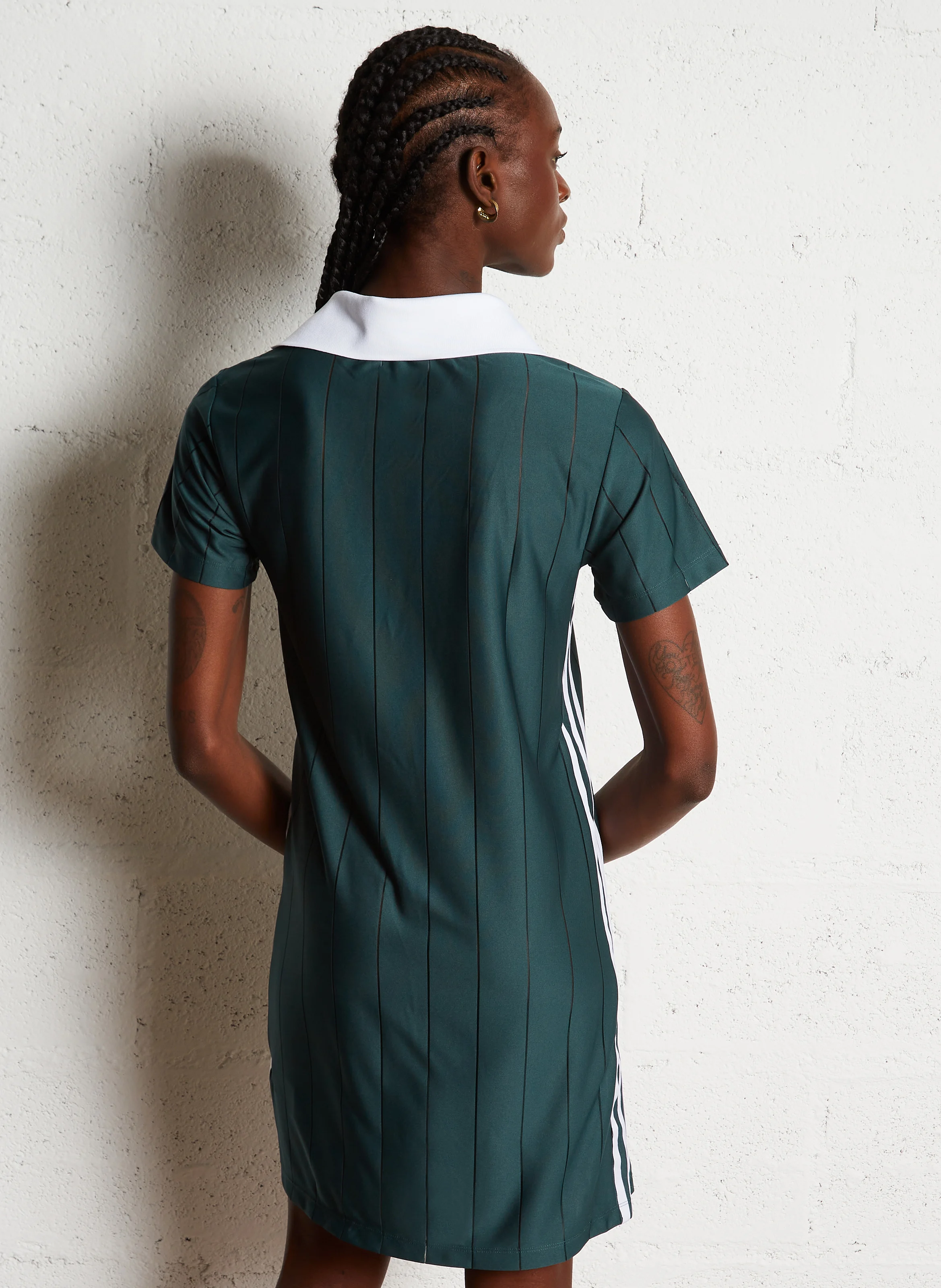 Robe courte rayée| Vert