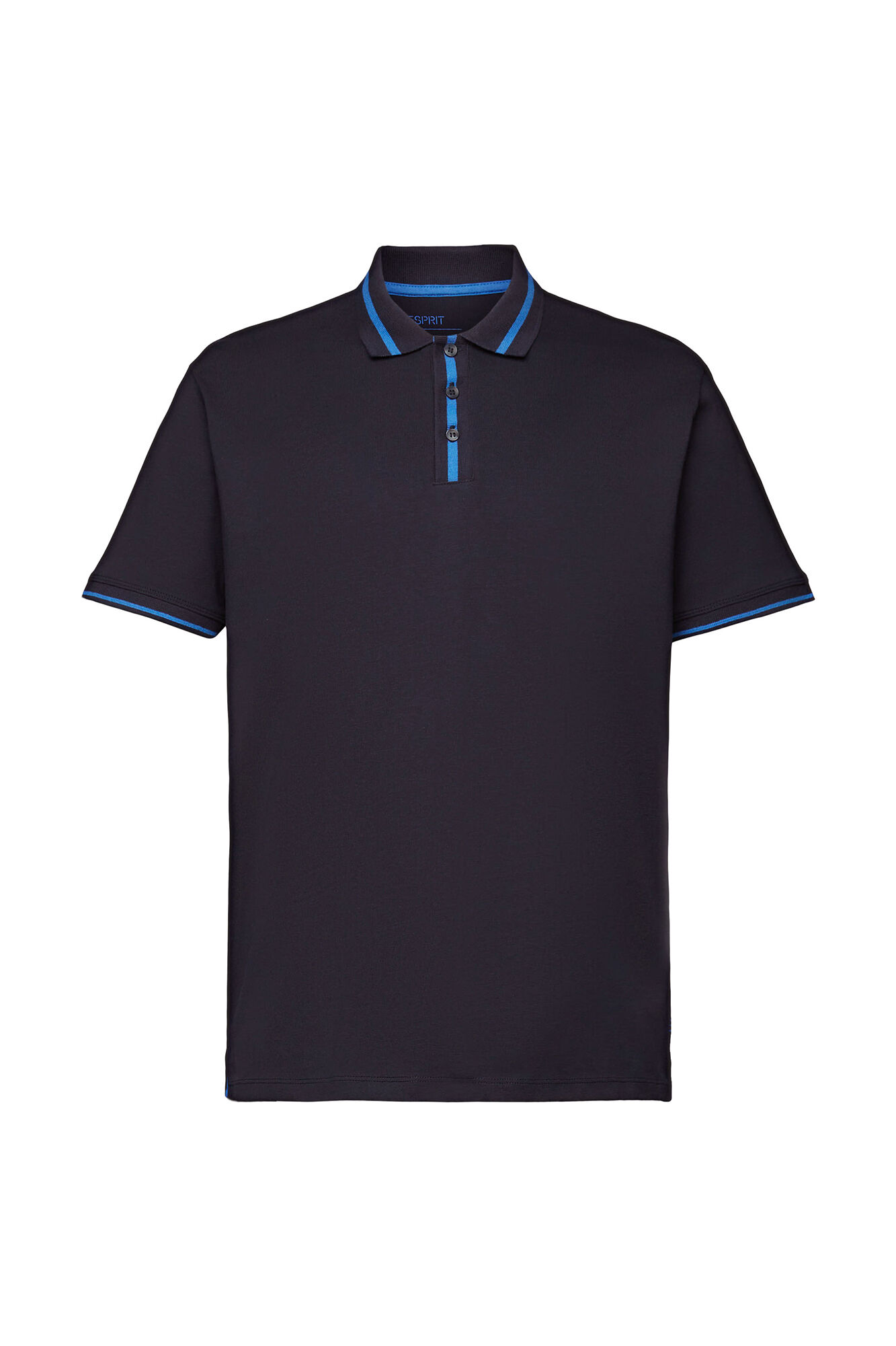 Camisa polo lisa de corte regular em linho - Azul marinho