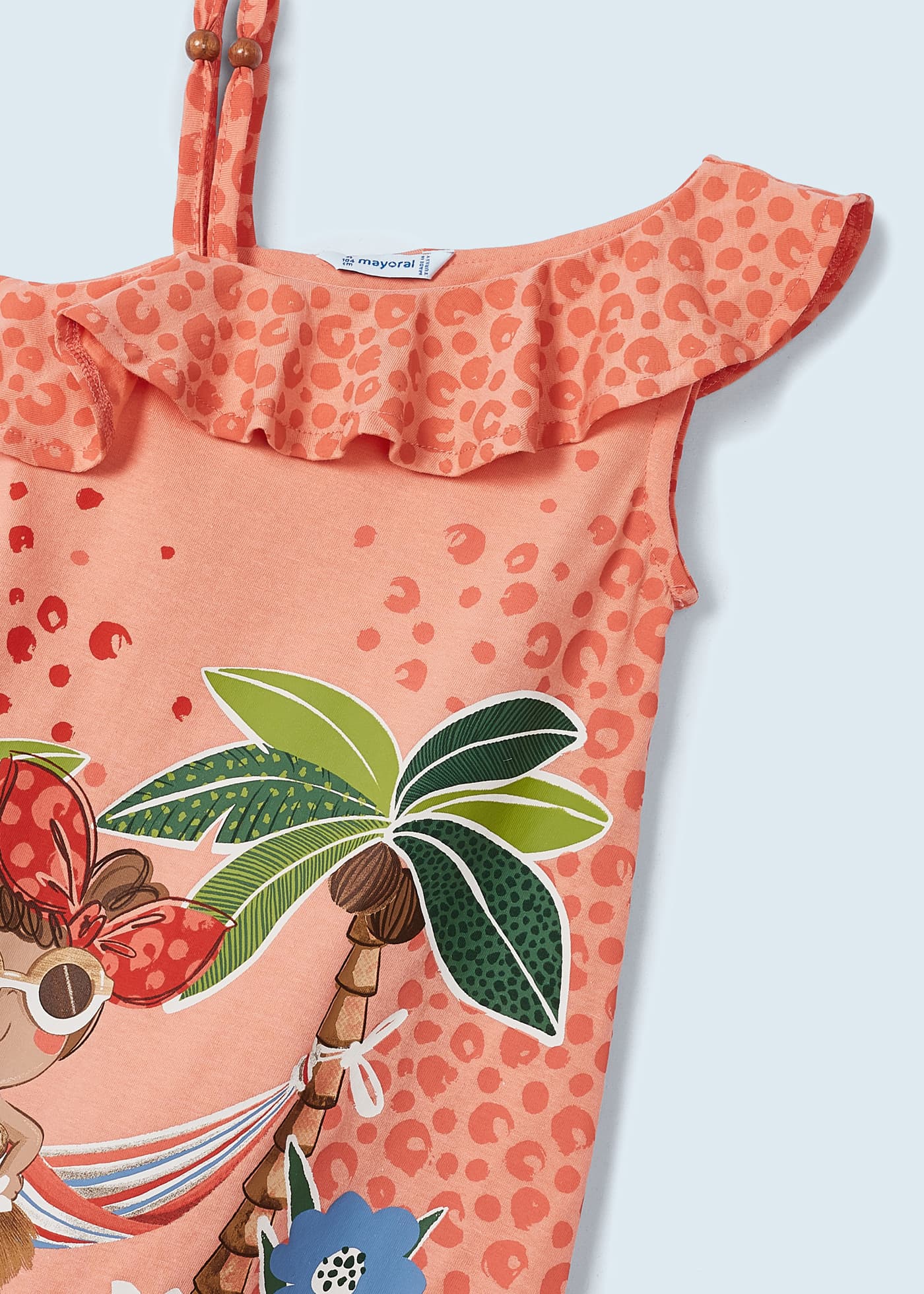 Vestido assimétrico de algodão sustentável para meninas
