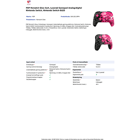 PDP Nintendo Switch PDP Rematch controller - Grand Prix Peach