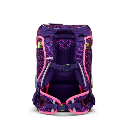 ergobag Schulranzen-Set Cubo Light Perlentauchbär Lumi Edition , 6-teilig